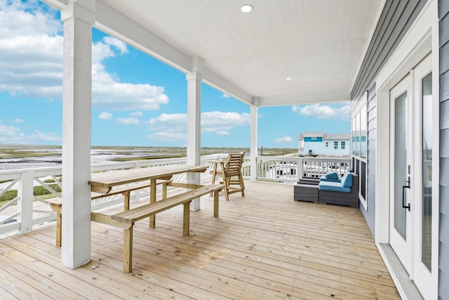 555 Pompano Dr Unit Q, Freeport, TX 77541 - deck with a view of the beach and a water view