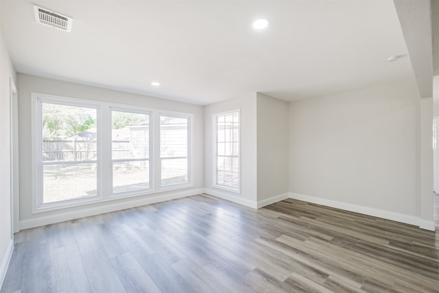 empty room featuring light wood-type flooring