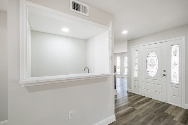 entryway featuring dark hardwood / wood-style flooring