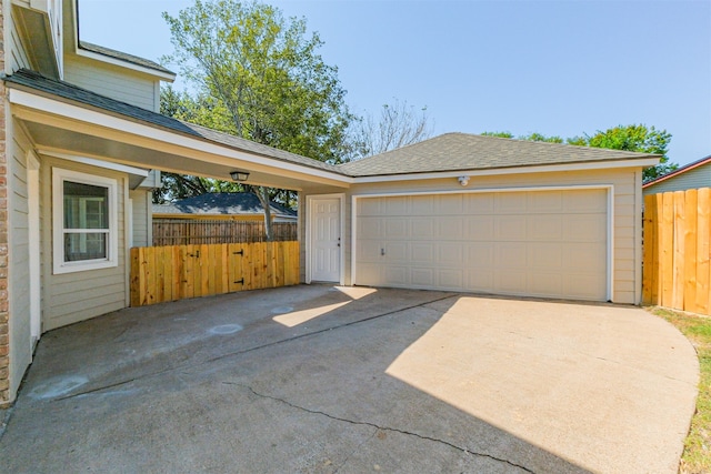 garage with wood walls