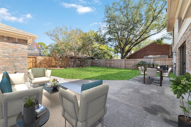 view of patio featuring an outdoor living space