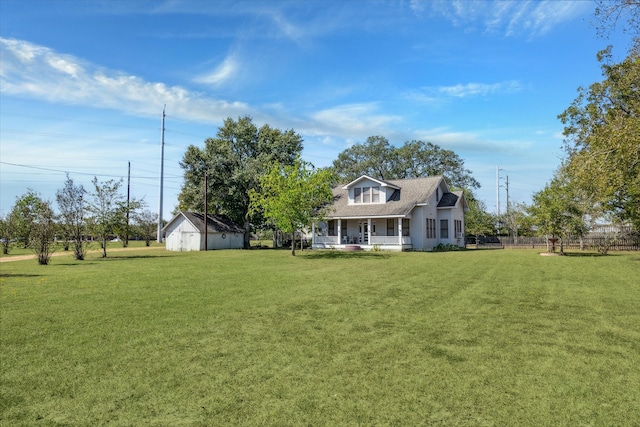 view of yard with covered porch