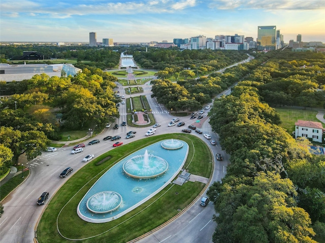 aerial view featuring a city view