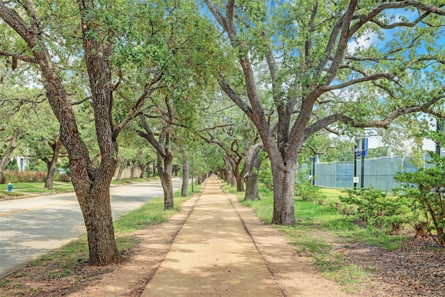 view of home's community with fence