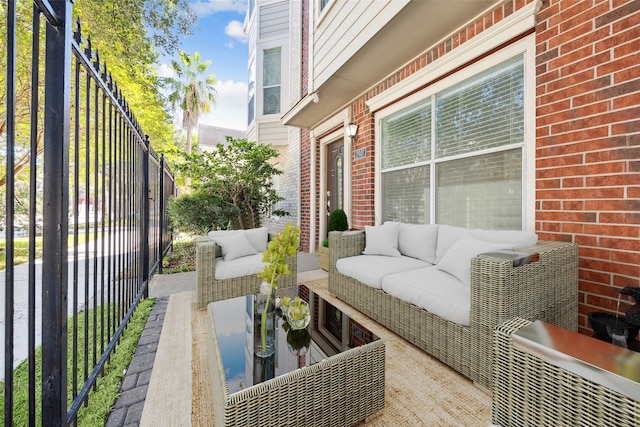 view of patio with outdoor lounge area