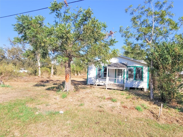 view of yard featuring a deck