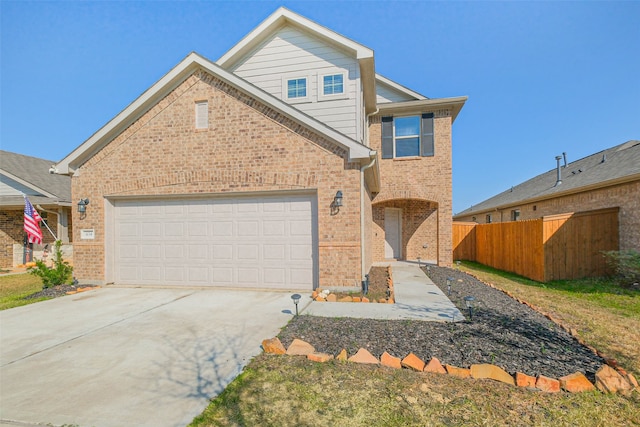 view of property with a garage