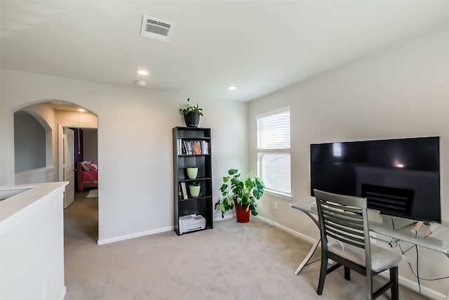 view of carpeted office