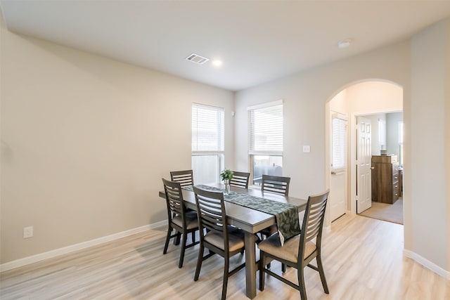 dining room featuring light wood-type flooring