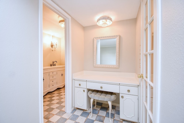 bathroom featuring vanity and tile patterned floors