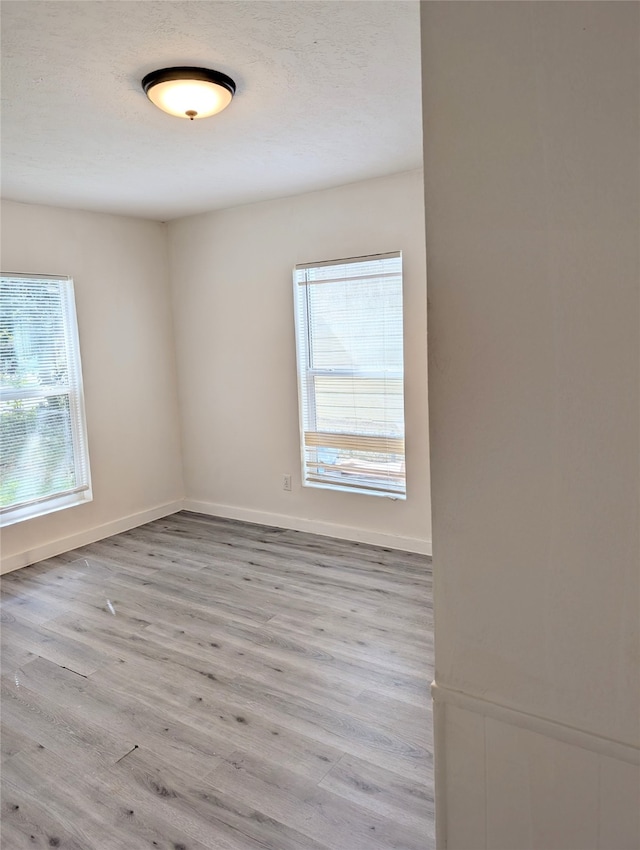 empty room with a wealth of natural light and light wood-type flooring