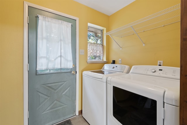 laundry room featuring washer and dryer