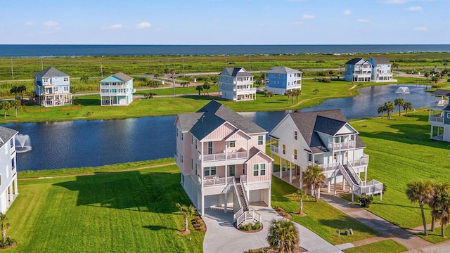 26831 Bay Water Dr, Galveston, TX 77554 - drone / aerial view with a water view