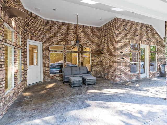 view of patio featuring an outdoor living space