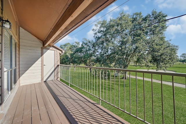 deck with a lawn