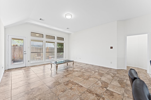 interior space with vaulted ceiling