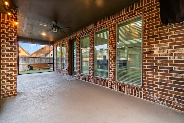 view of patio / terrace with ceiling fan