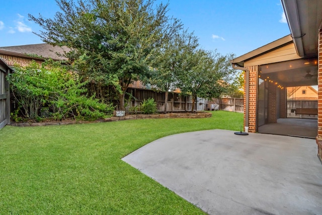 view of yard featuring a patio area