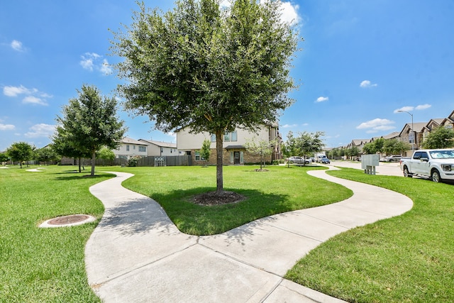 view of community featuring a yard