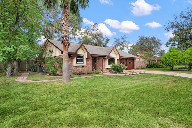 view of front of property with a front lawn