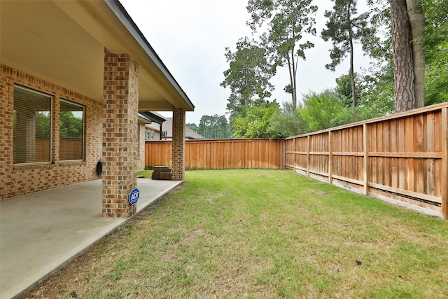 view of yard featuring a patio