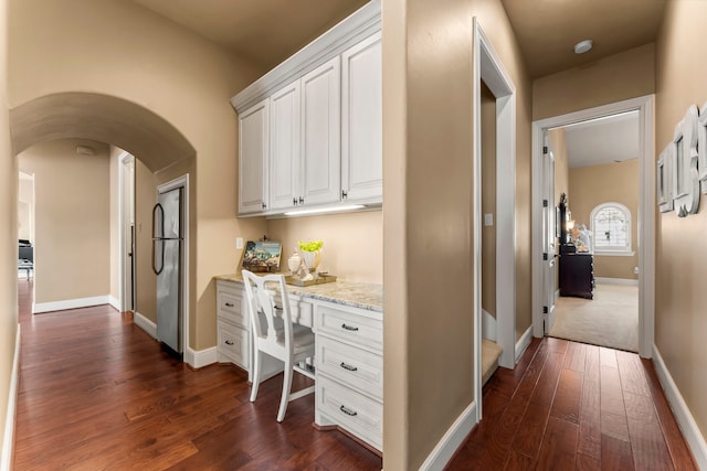 hall featuring dark hardwood / wood-style flooring