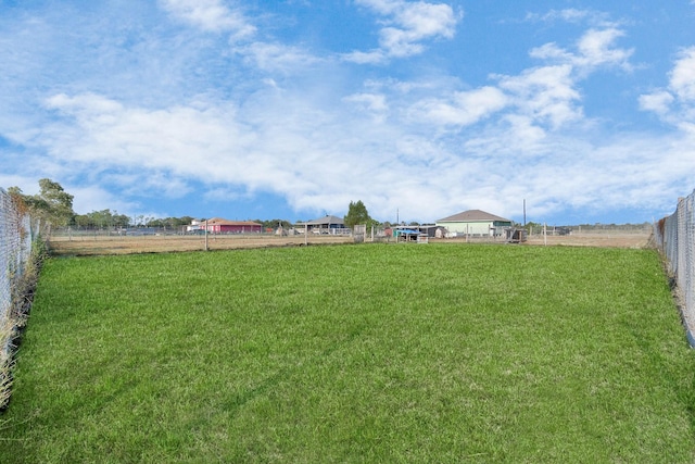 view of yard with a rural view