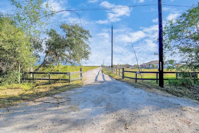 view of street featuring a rural view