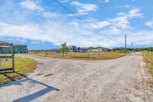 view of road with a rural view