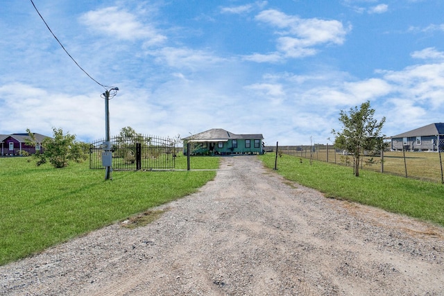 view of road featuring a rural view