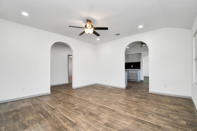 unfurnished room featuring dark hardwood / wood-style floors