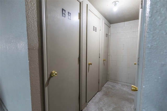 interior space featuring concrete floors