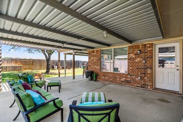 view of patio / terrace with an outdoor hangout area