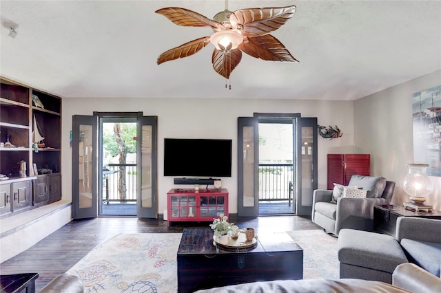 living room featuring hardwood / wood-style flooring