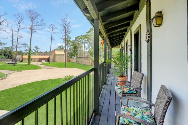 balcony with covered porch