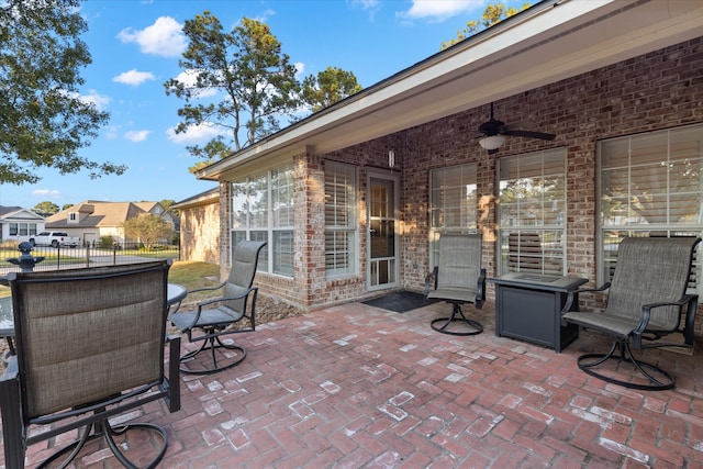 view of patio / terrace with ceiling fan