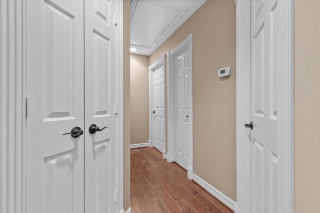 hall featuring hardwood / wood-style flooring