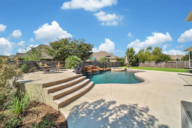 view of pool featuring a patio