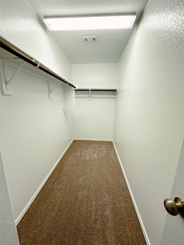 spacious closet featuring carpet flooring