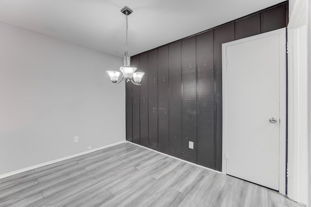 unfurnished dining area featuring light hardwood / wood-style floors