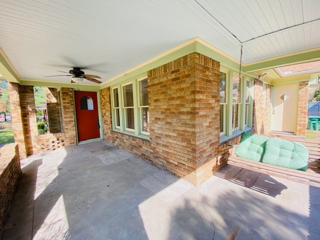 view of patio / terrace with ceiling fan