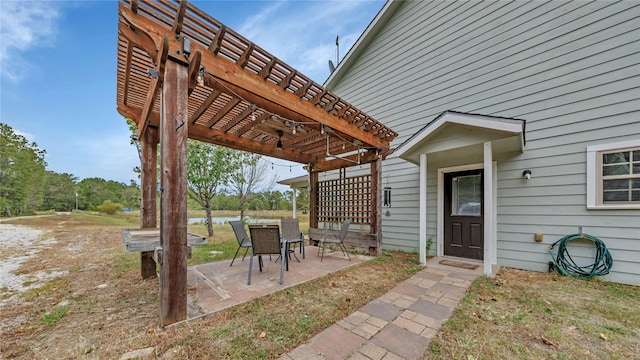 view of patio / terrace with a pergola