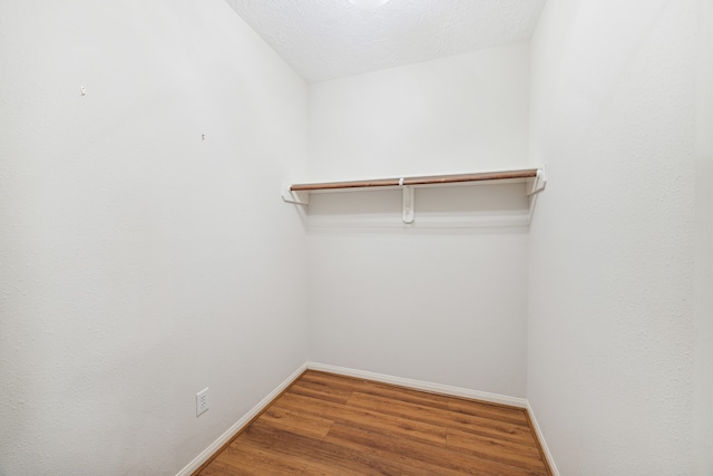 walk in closet featuring hardwood / wood-style flooring