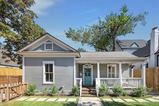 view of front of home featuring covered porch