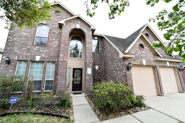 view of front of house with a garage