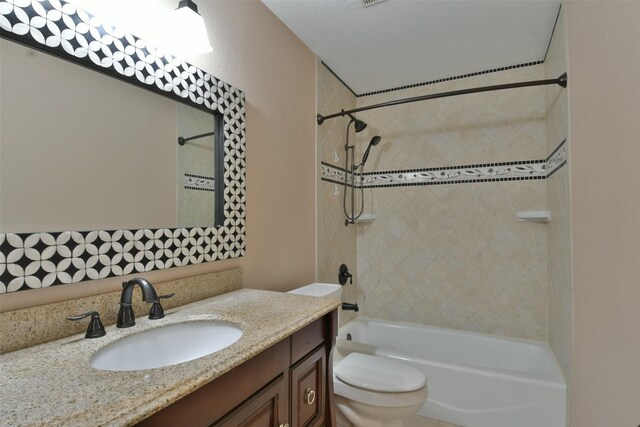 809 Pecan St, Brenham, TX 77833 - full bathroom with toilet,  shower combination, and vanity