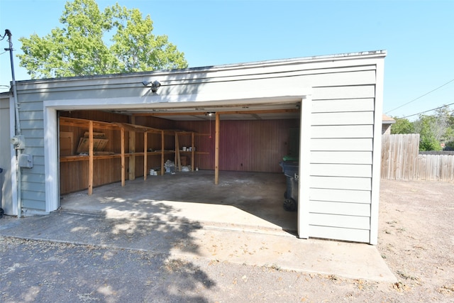 view of garage