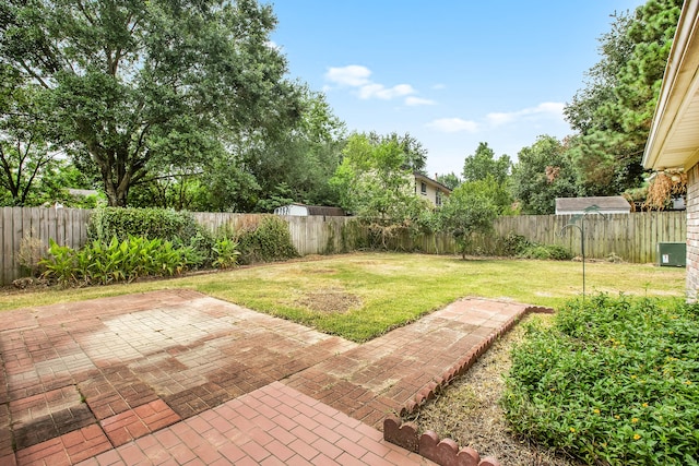 view of yard featuring a patio