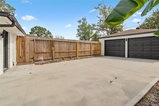 view of garage