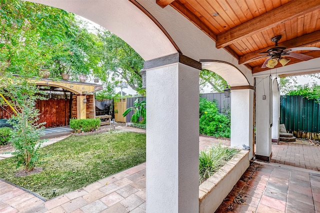 view of patio / terrace with ceiling fan